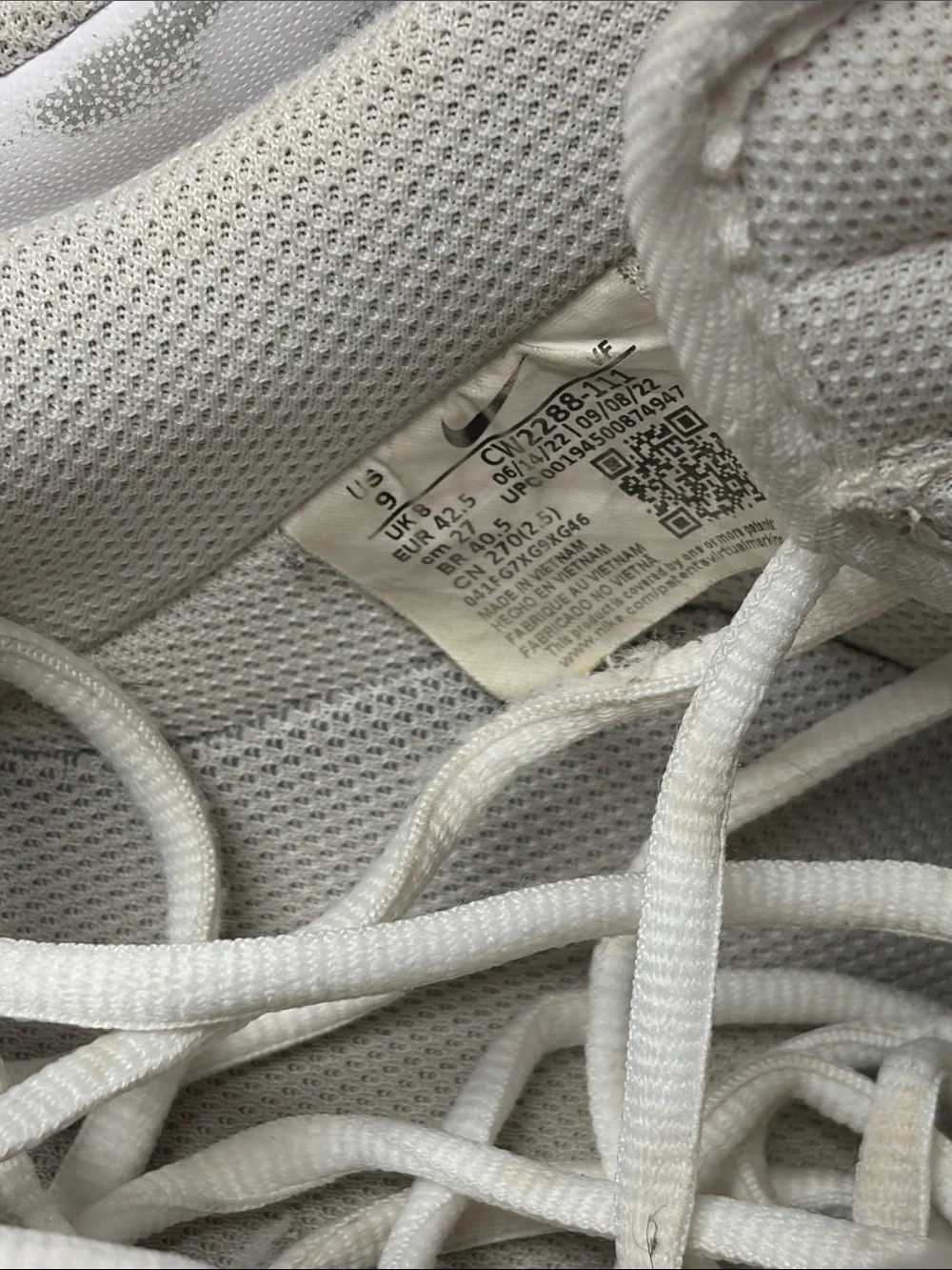 Nike Air Force 1 ’07 Triple White Men’s Size 9 CW2288-111
